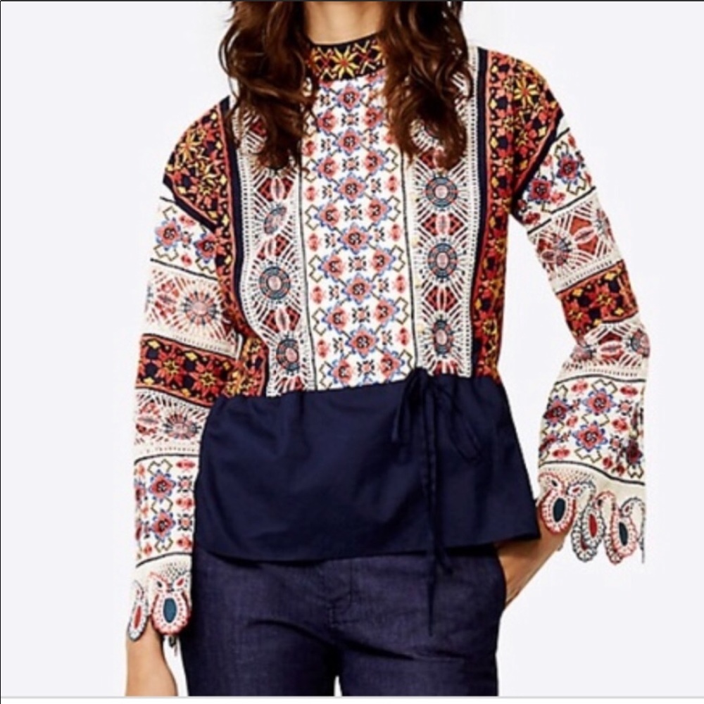 Tory Burch Carina Embroidered Top